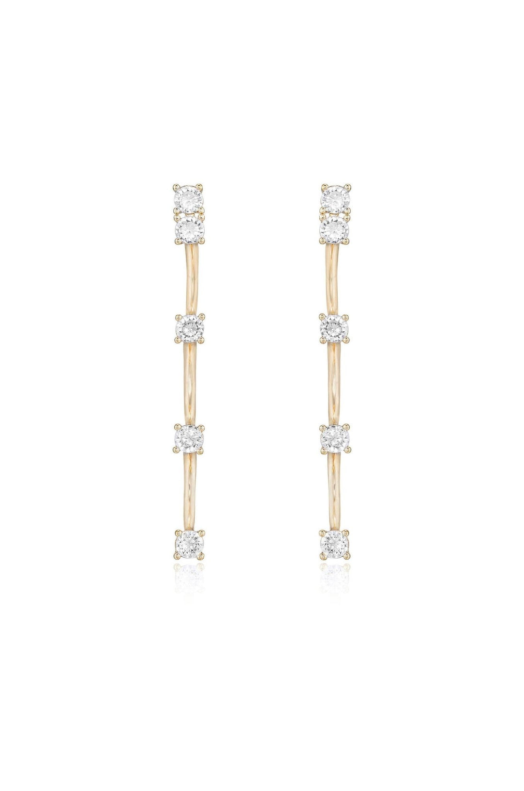 Scalloped Drop Earrings: Clear Crystals / One Size - obligato
