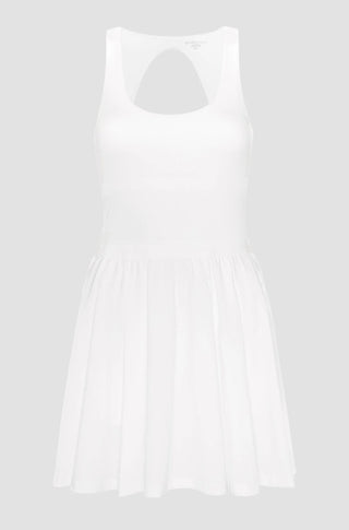 Score Pleated Dress in White - obligato