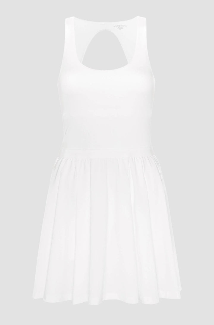 Score Pleated Dress in White - obligato
