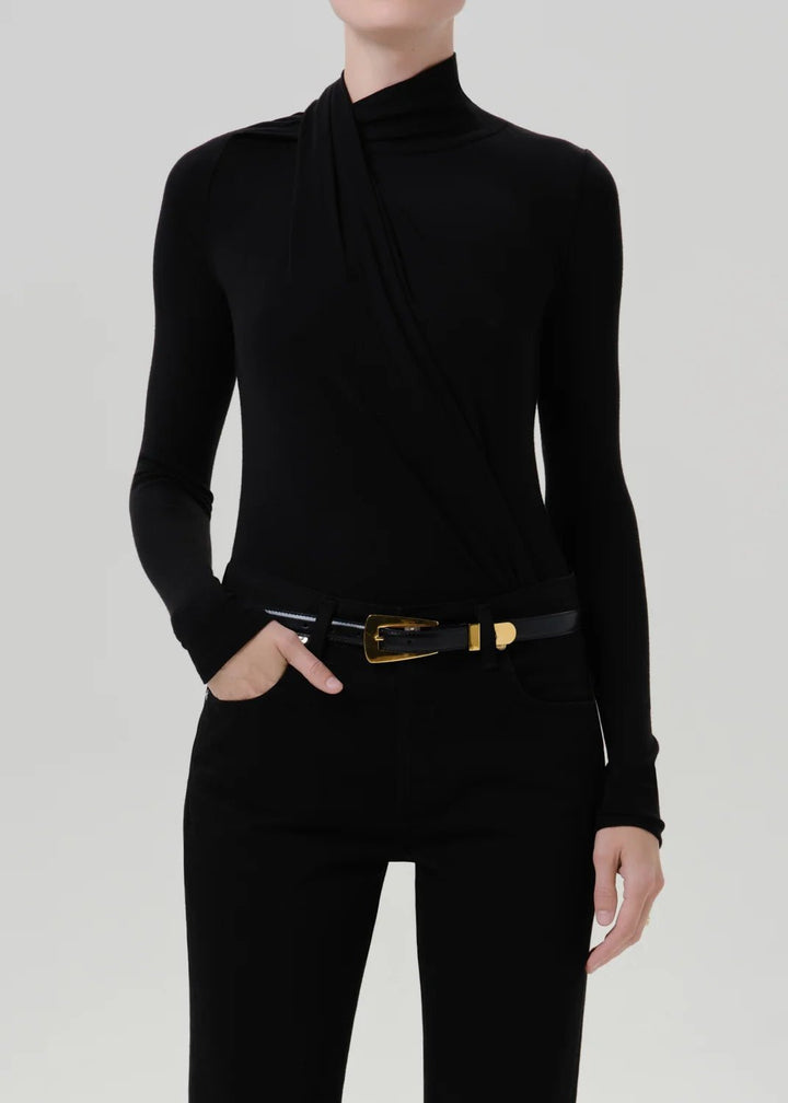 Sculptural Bodysuit In Black - obligato