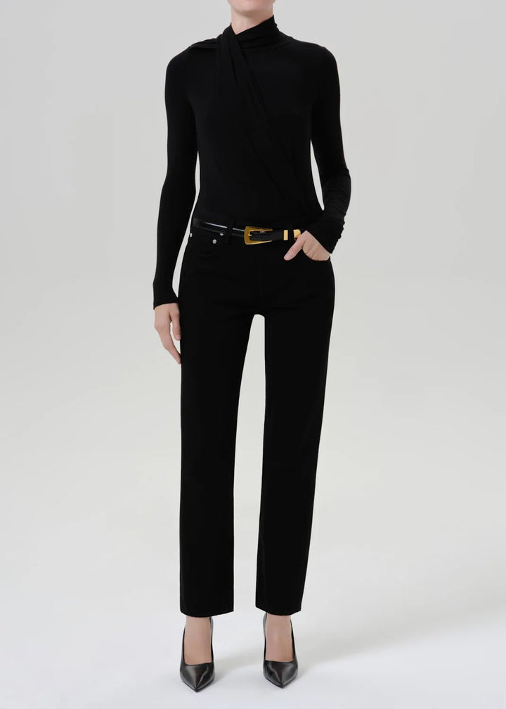 Sculptural Bodysuit In Black - obligato