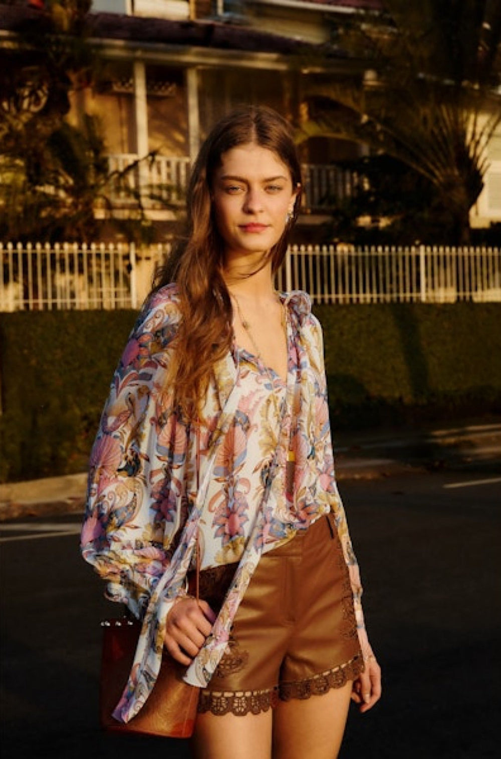 Sea Garden Off White Long Sleeve Blouse - obligato