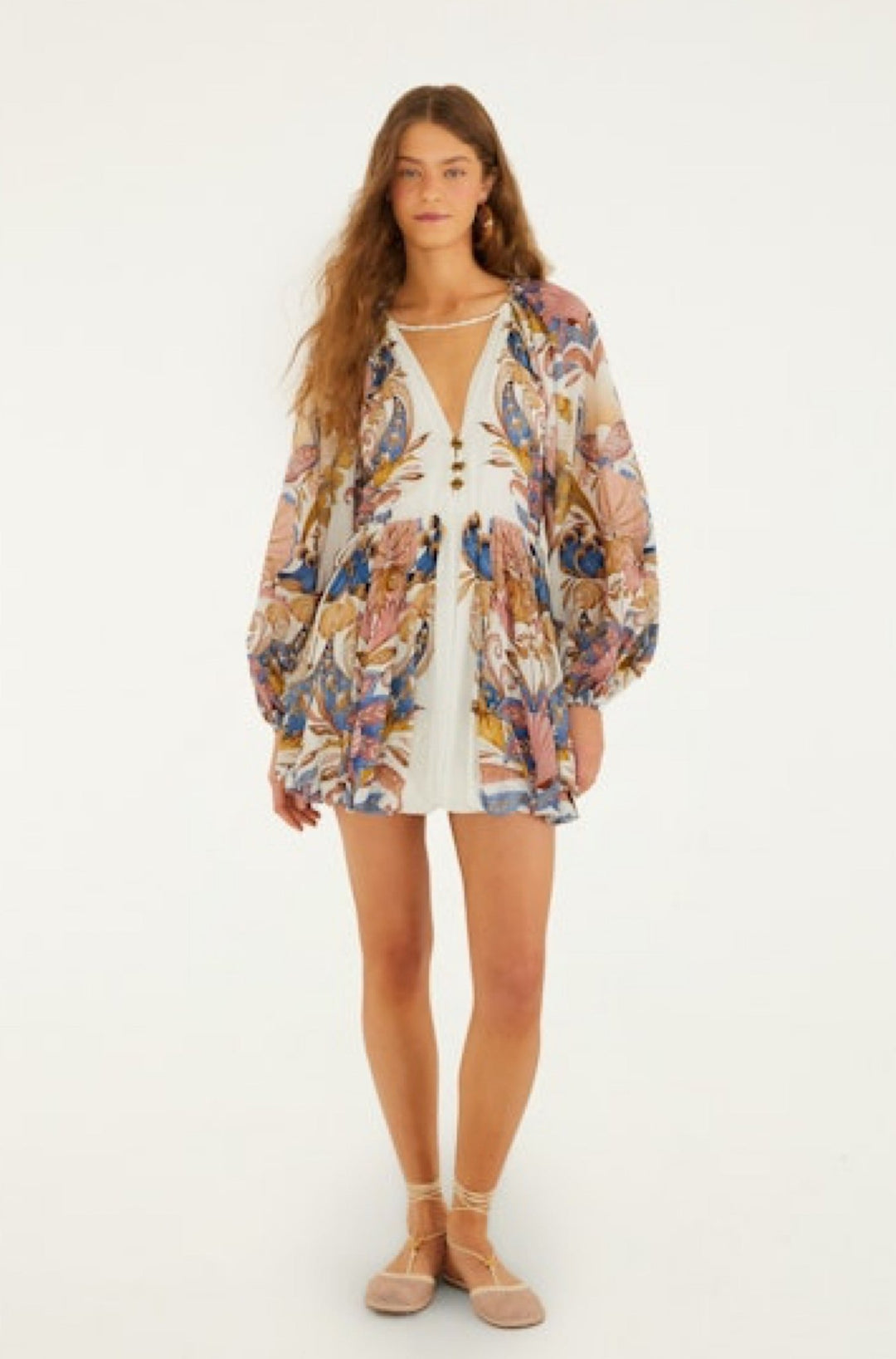 Sea Garden Off White Mini Bubble Dress - obligato