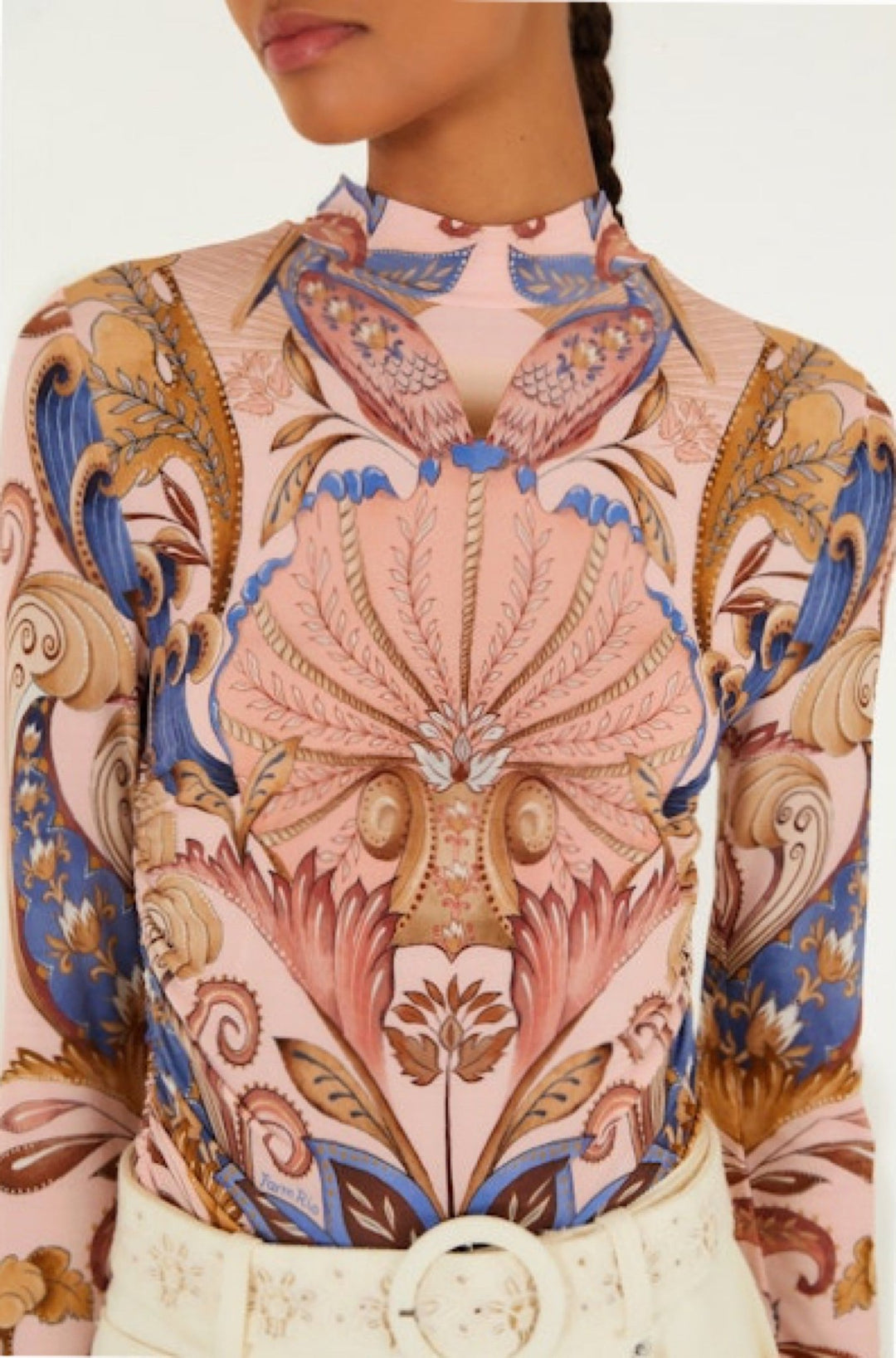 Sea Garden Soft Pink Jersey Blouse - obligato