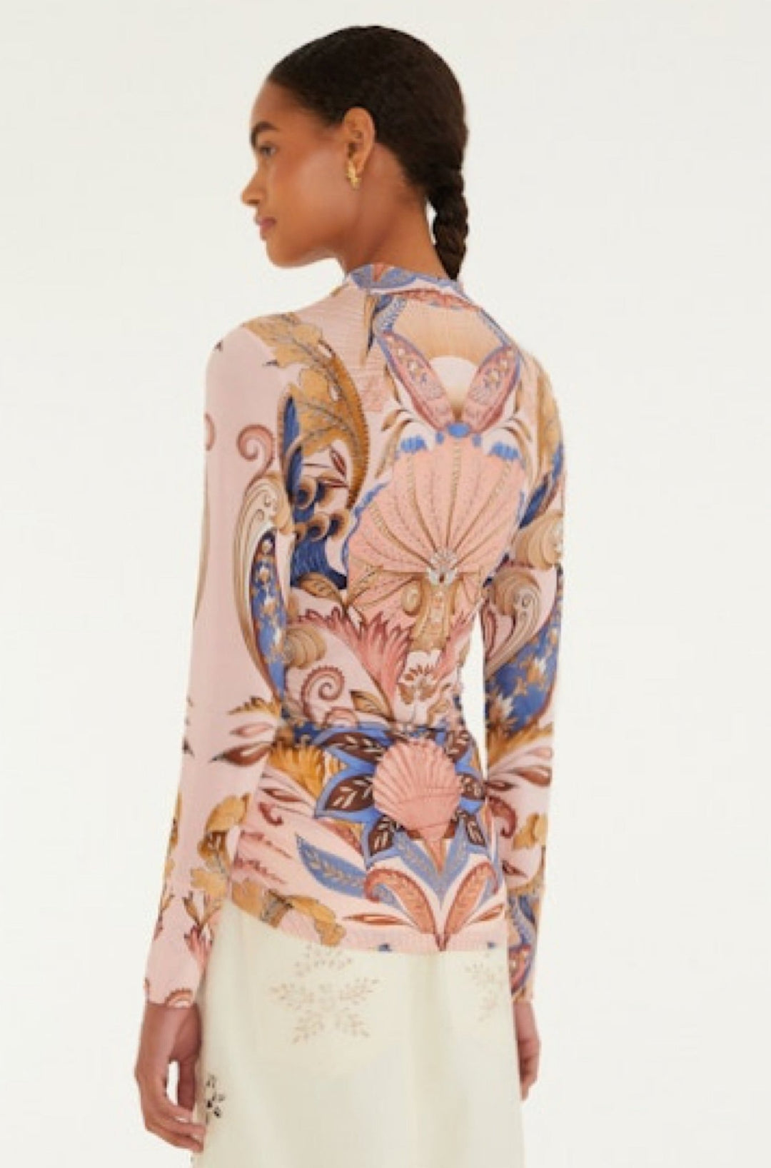 Sea Garden Soft Pink Jersey Blouse - obligato