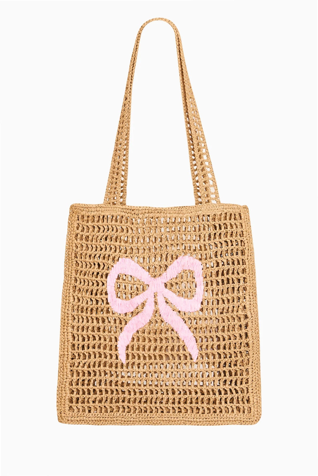 Seaside Straw Bow Beach Bag - obligato
