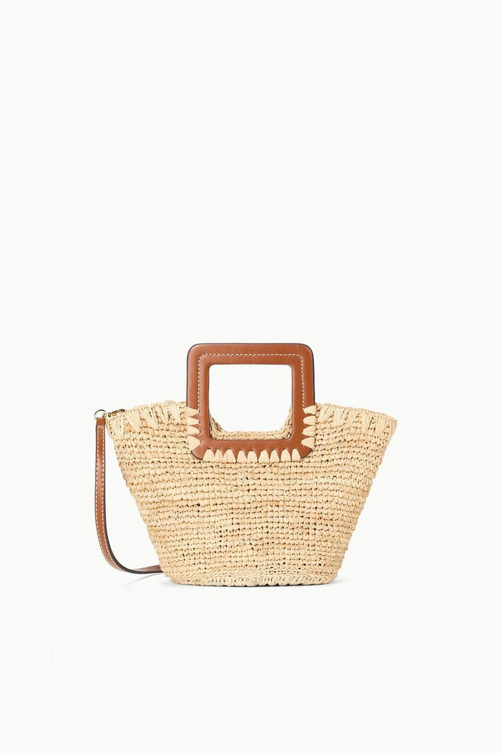 Shirley Raffia Mini Bucket in Natural/Tan - obligato