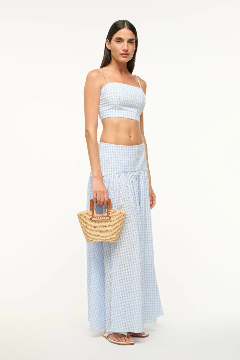 Shirley Raffia Mini Bucket in Natural/Tan - obligato