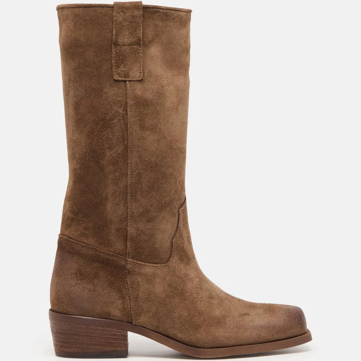 The Romie Boot in Chocolate Suede