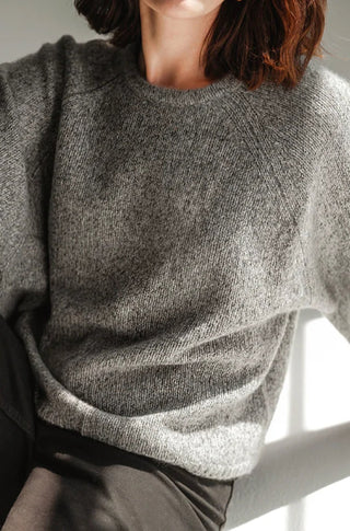 Sierra Crew Neck Sweater in Cloudy Gray - obligato