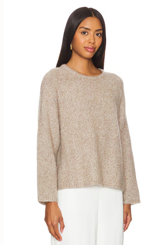 Sierra Crew Neck Sweater in Heather Brown - obligato