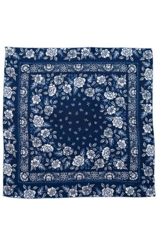 Silk Twill Scarf in Rosey Navy - obligato