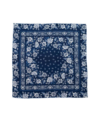Silk Twill Scarf in Rosey Navy - obligato