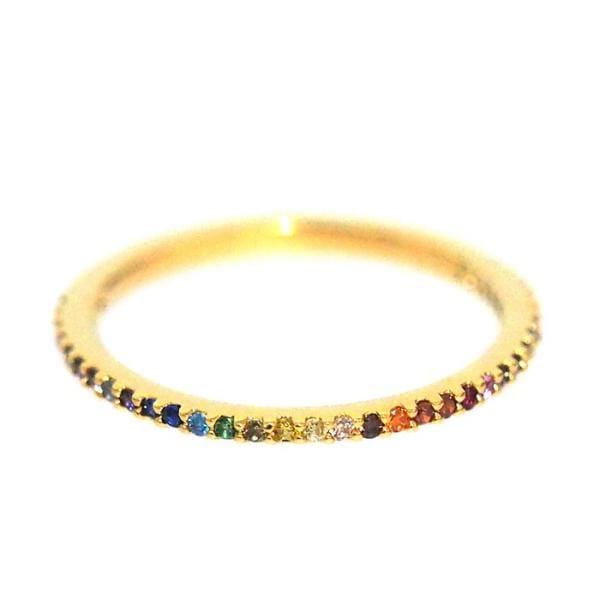 Single Band Rainbow Stone Ring: 6 - obligato