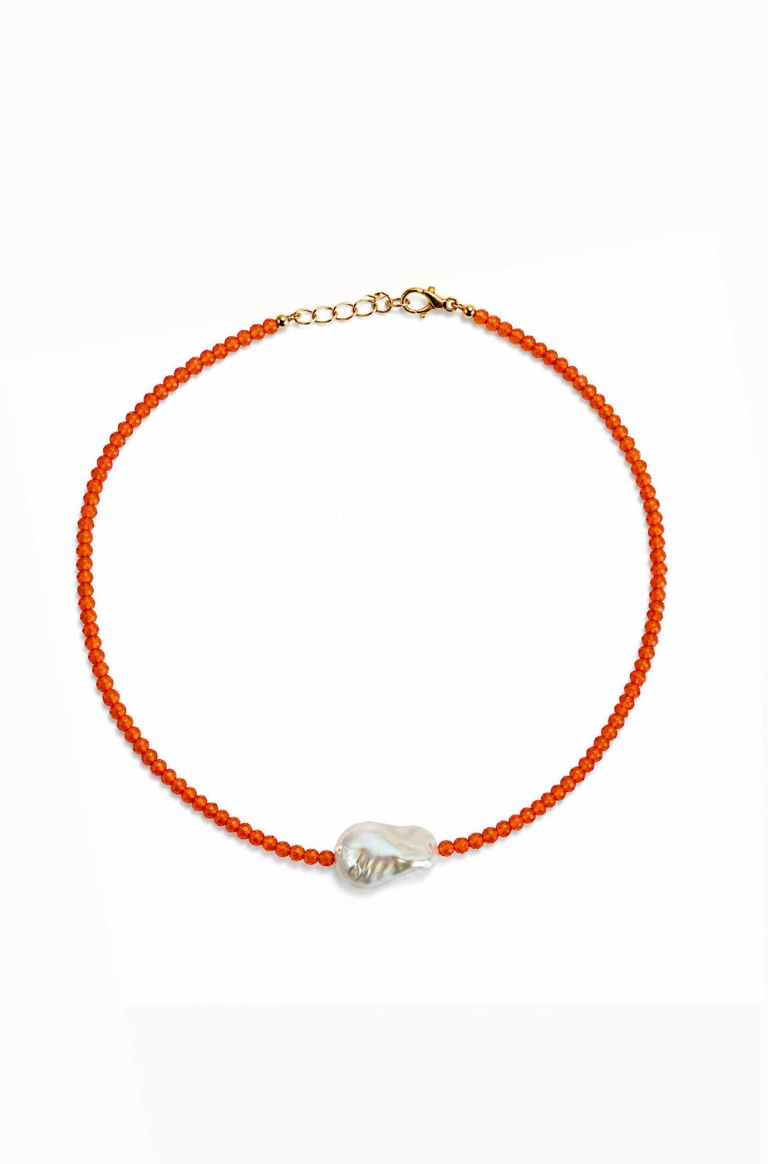 Single Baroque Pearl Gemstone Necklace - obligato