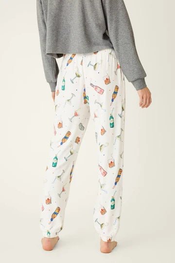 Sip Sip Sparkle Cocktail Charms Print Jogger Pant - obligato