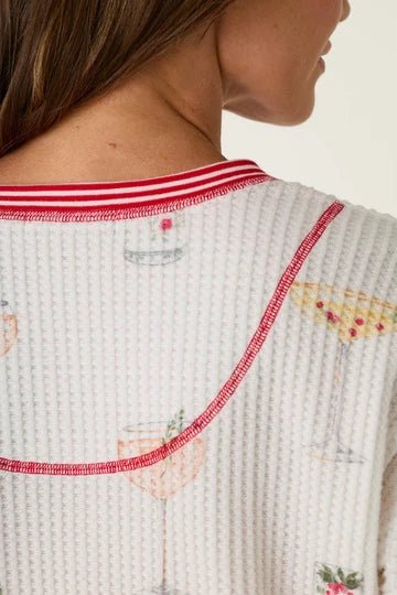Ski Jammie Classics Cocktail Print Long Sleeve PJ Set - obligato