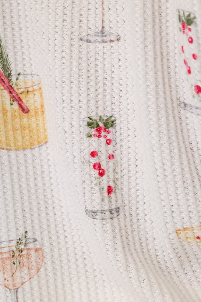 Ski Jammie Classics Cocktail Print Long Sleeve PJ Set - obligato