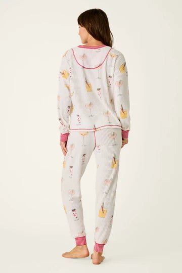Ski Jammie Classics Cocktail Print Long Sleeve PJ Set - obligato