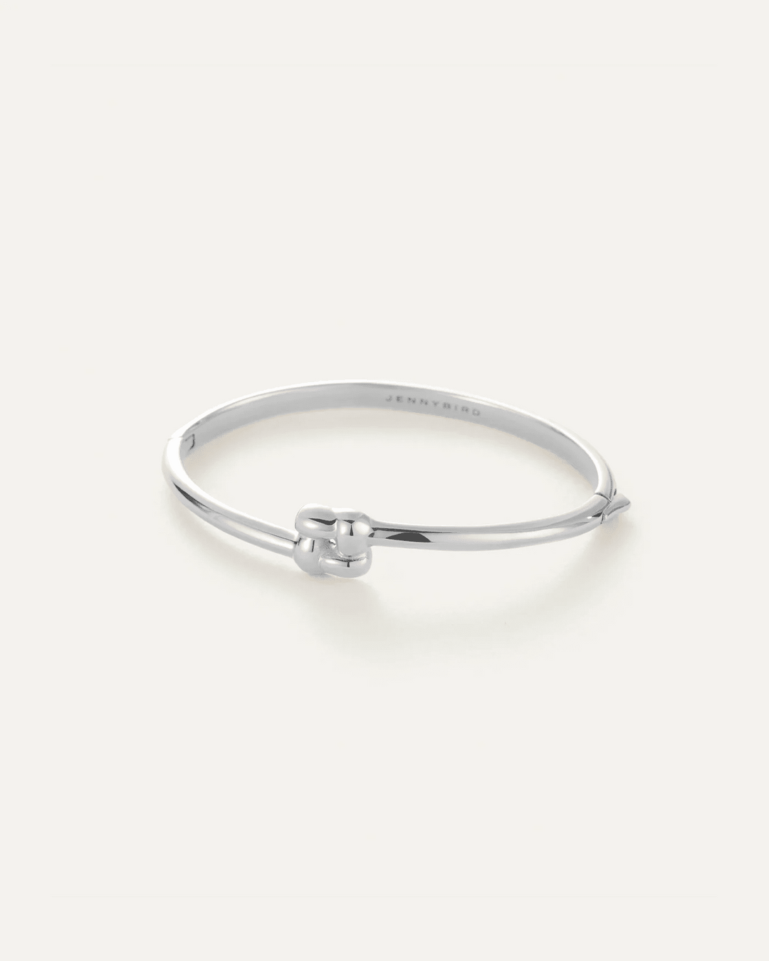 Slim Woven Square Bangle in Silver - obligato