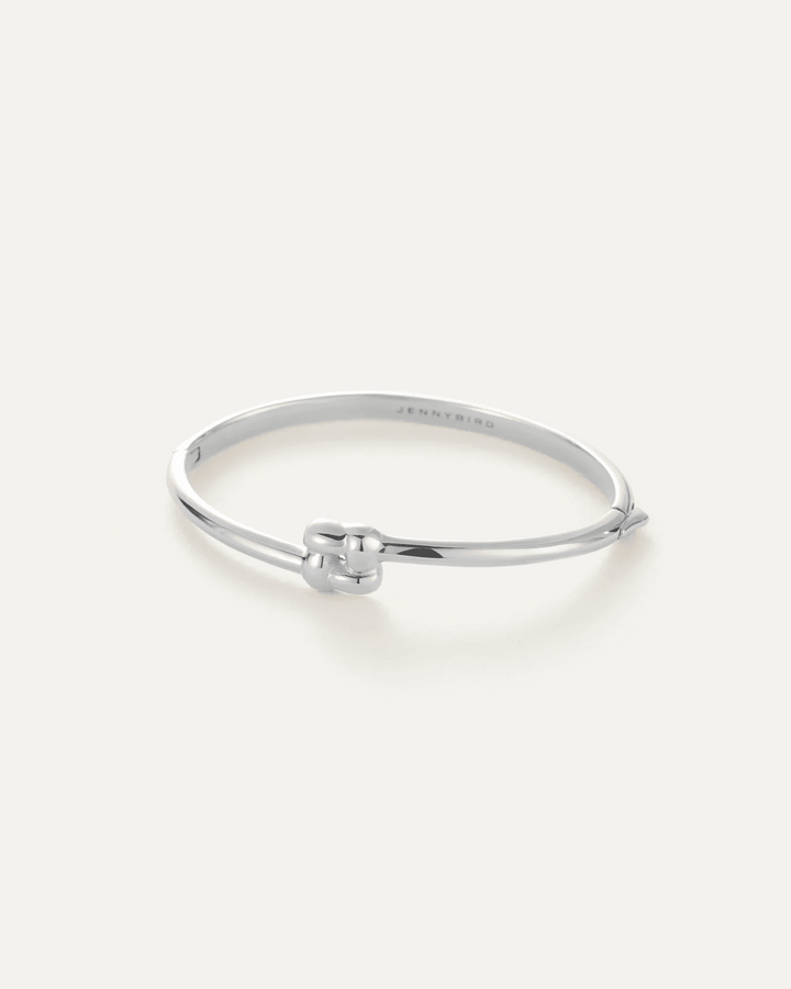 Slim Woven Square Bangle in Silver - obligato