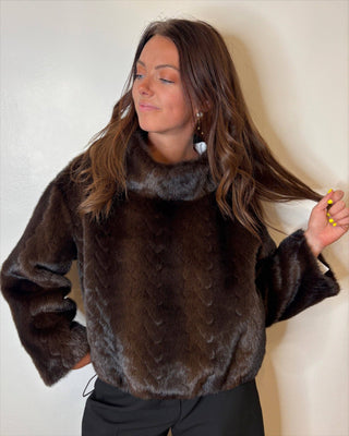 Sloane Pullover Sweatshirt: Chocolate / S - obligato