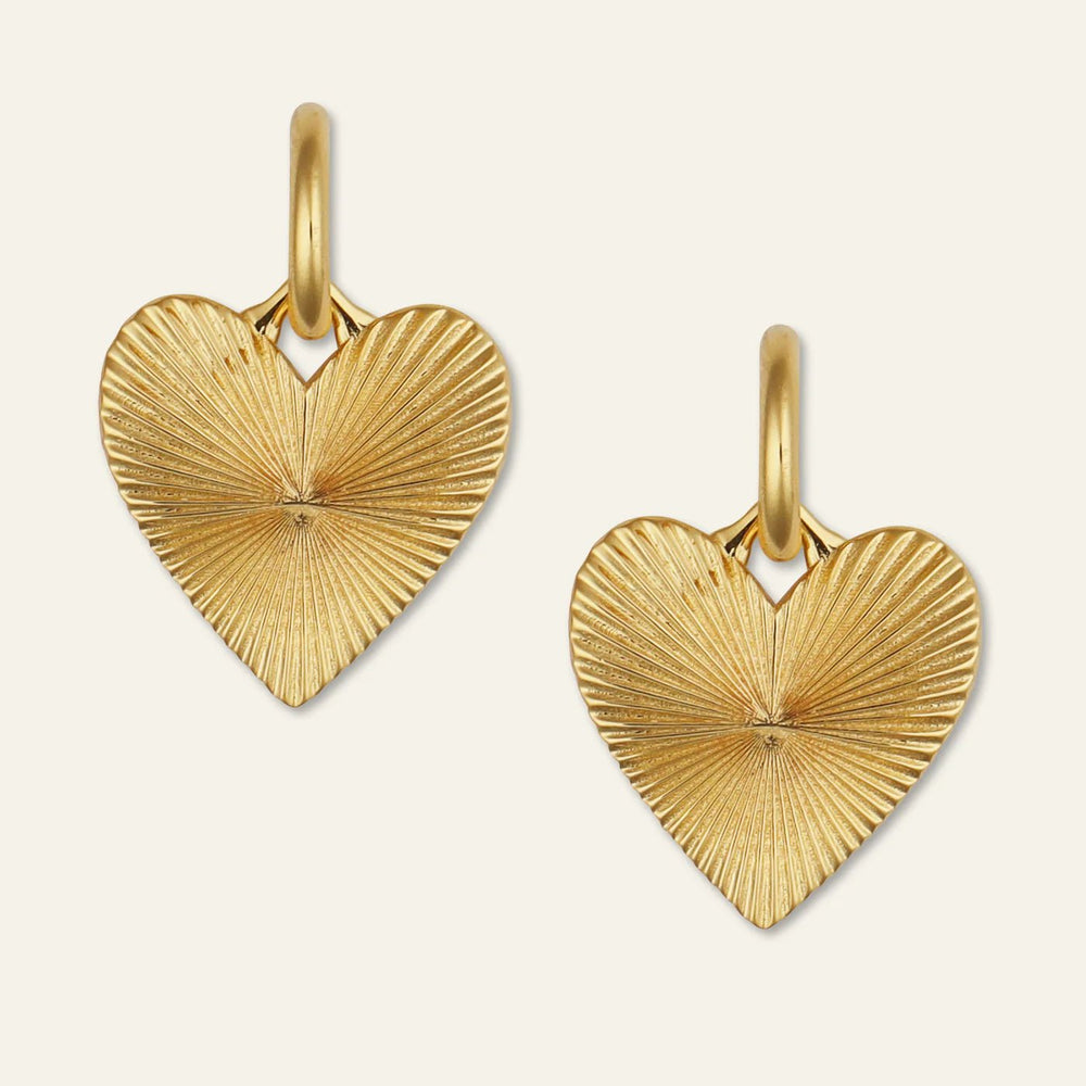 Small Ribbed Heart of Gold Huggies - obligato