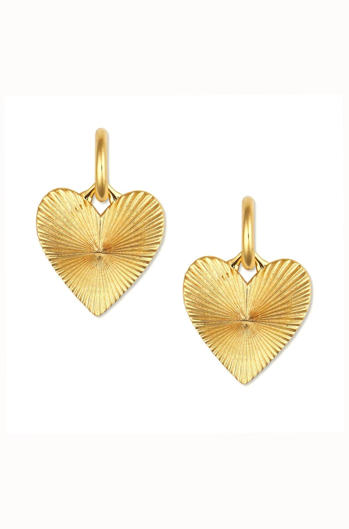 Small Ribbed Heart of Gold Huggies - obligato