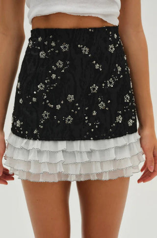 Snowy Jacquard Mini Skirt - obligato