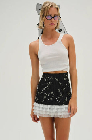 Snowy Jacquard Mini Skirt - obligato