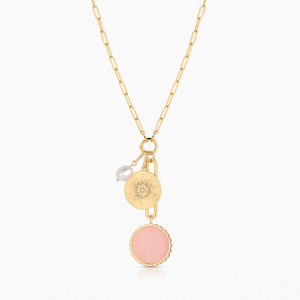 Solario Sundial Pink Jade Necklace - obligato