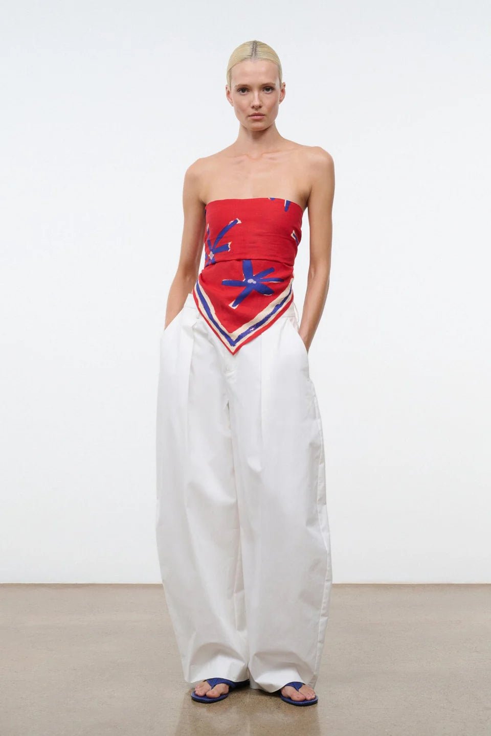 SONYA LINEN SCARF PAINTED FOULARD - obligato