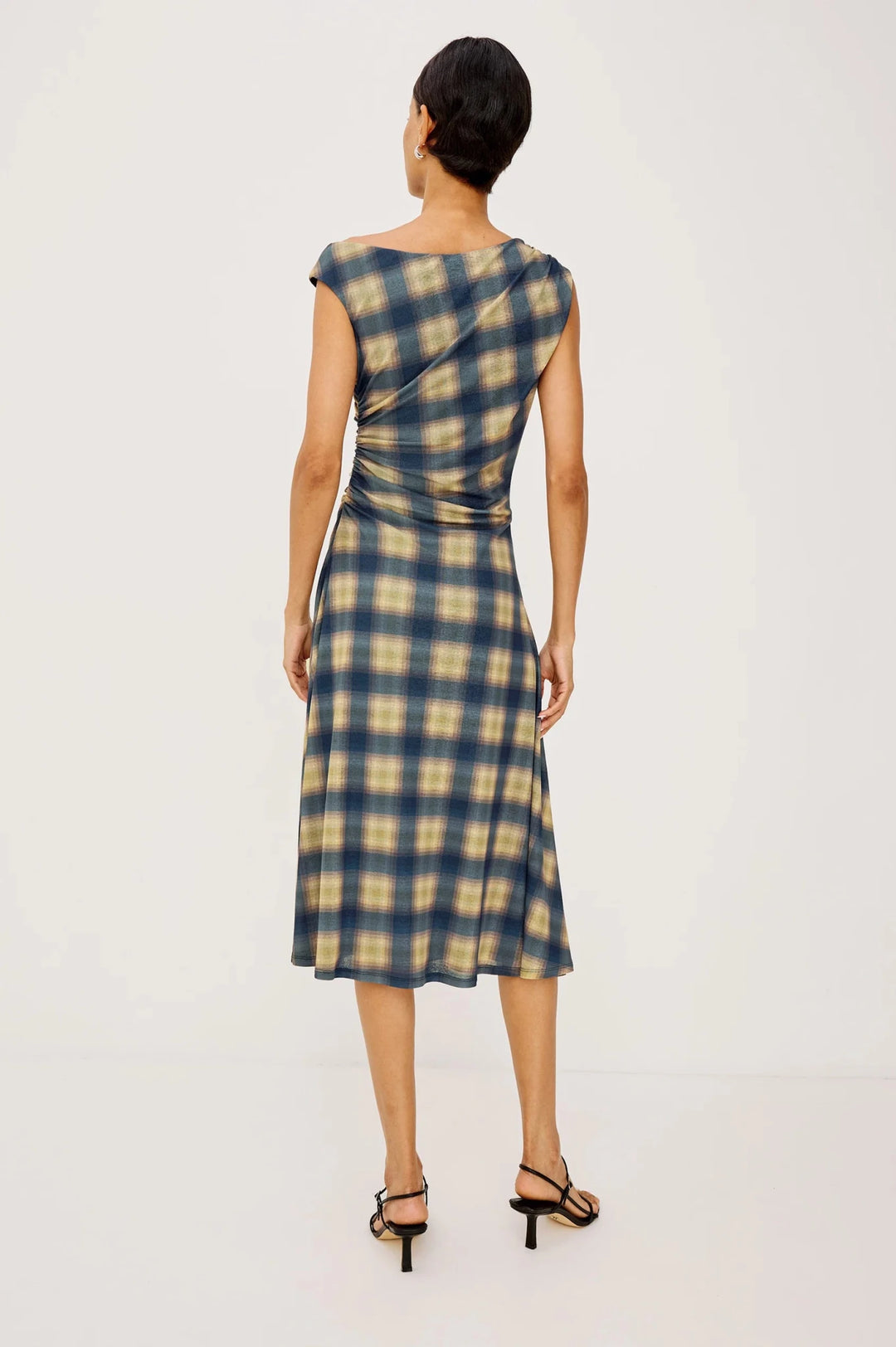 Sorra dress Navy Sage Plaid - obligato