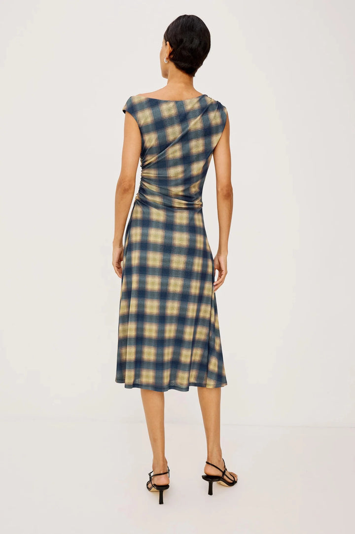 Sorra dress Navy Sage Plaid - obligato