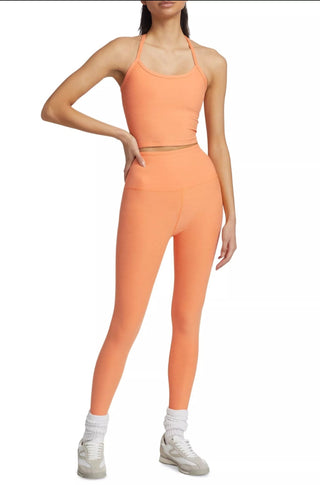 Spacedye Caught In The Midi High Waisted Legging in Orange - obligato