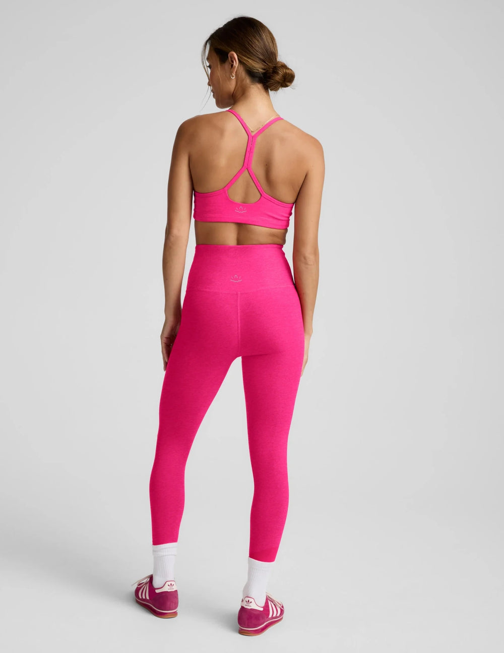 Spacedye™ Caught In The Midi High Waisted Legging in Pink Glow Heather - obligato