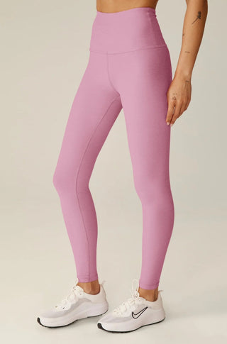 Spacedye Caught In The Midi High Waisted Legging in Pink Haze Heather - obligato