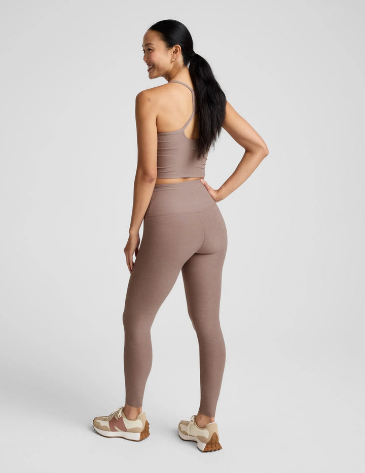 Spacedye™ Caught In The Midi High Waisted Legging in Rosey Taupe Heather - obligato
