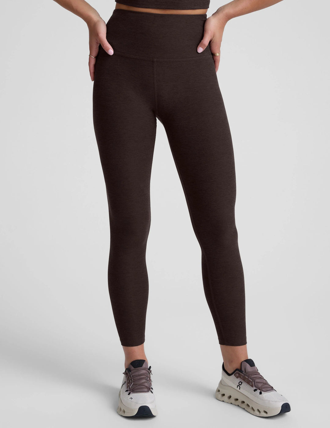 SPACEDYE CAUGHT IN THE MIDI HW LEGGING in Dark Chocolate Heather - obligato