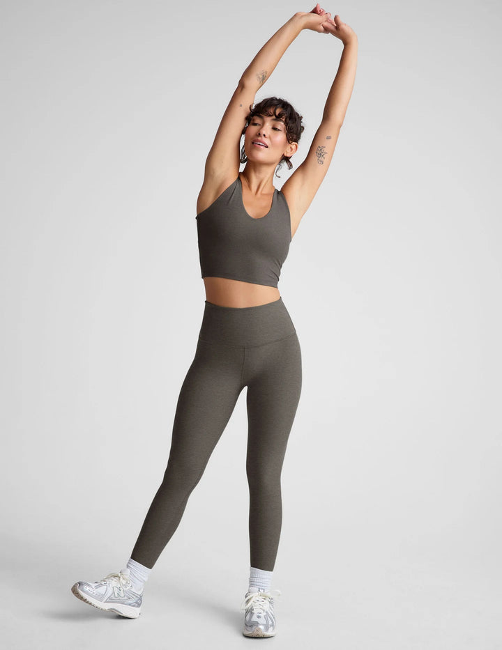 Spacedye Caught In The Midi Hw Legging in True Heather Gray - obligato