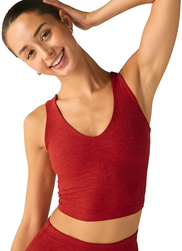 Spacedye Good Day Cropped Tank in Red Heather - obligato