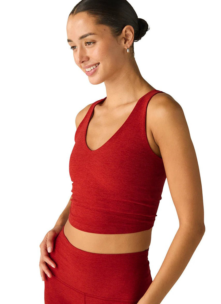 Spacedye Good Day Cropped Tank in Red Heather - obligato