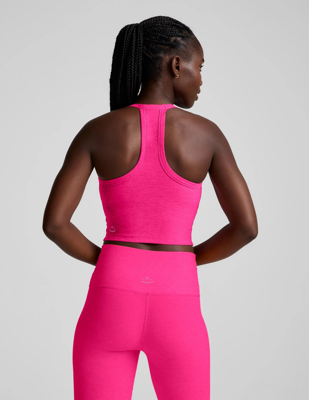 Spacedye™ On The Up Cropped Tank in Pink Glow Heather - obligato