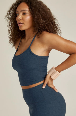 Spacedye Racerback Cropped Tank in Navy - obligato