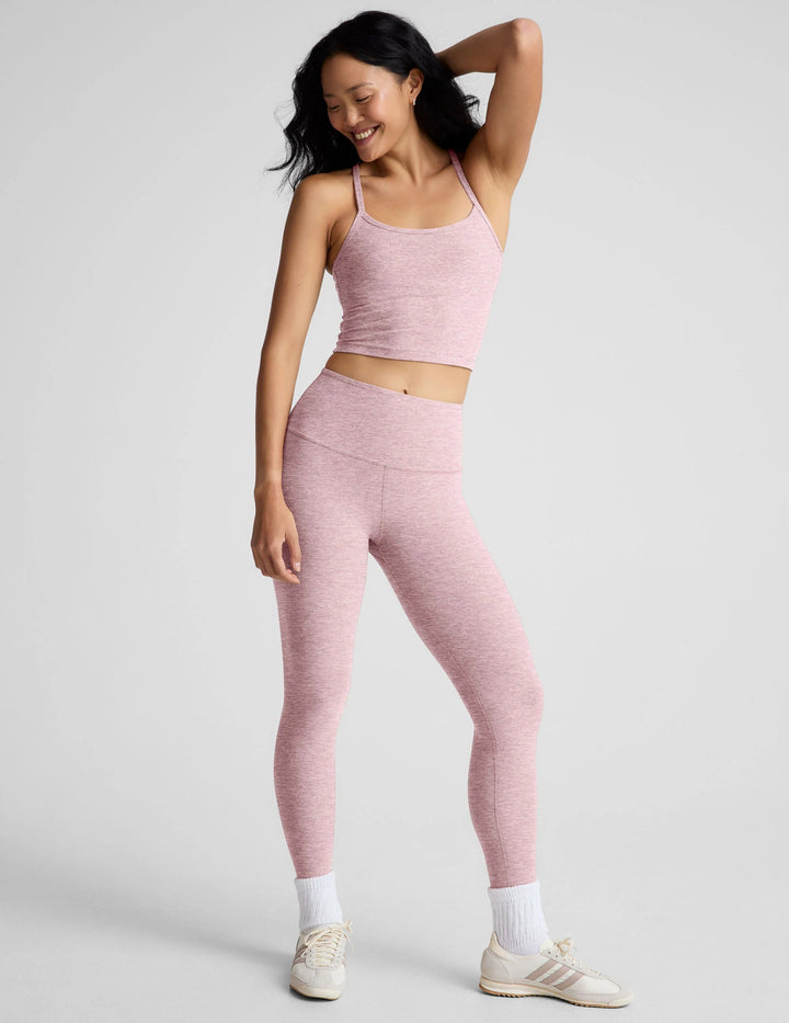 Spacedye Rcerback Cropped Tank in Blush Blooms Heather - obligato