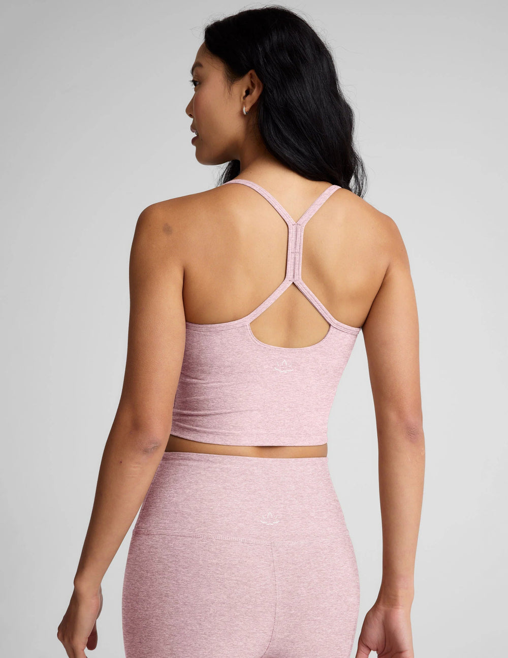 Spacedye Rcerback Cropped Tank in Blush Blooms Heather - obligato