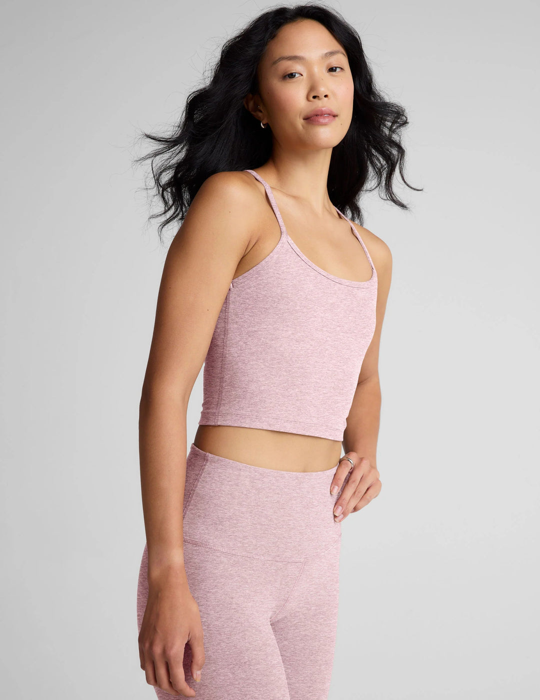 Spacedye Rcerback Cropped Tank in Blush Blooms Heather - obligato