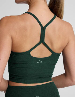 SPACEDYE SLIM RACERBACK CROPPED TANK Dark Heather Spruce - obligato