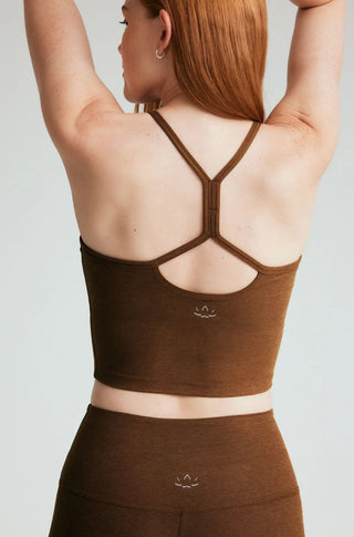 Spacedye Slim Racerback Cropped Tank in Bold Mocha - obligato