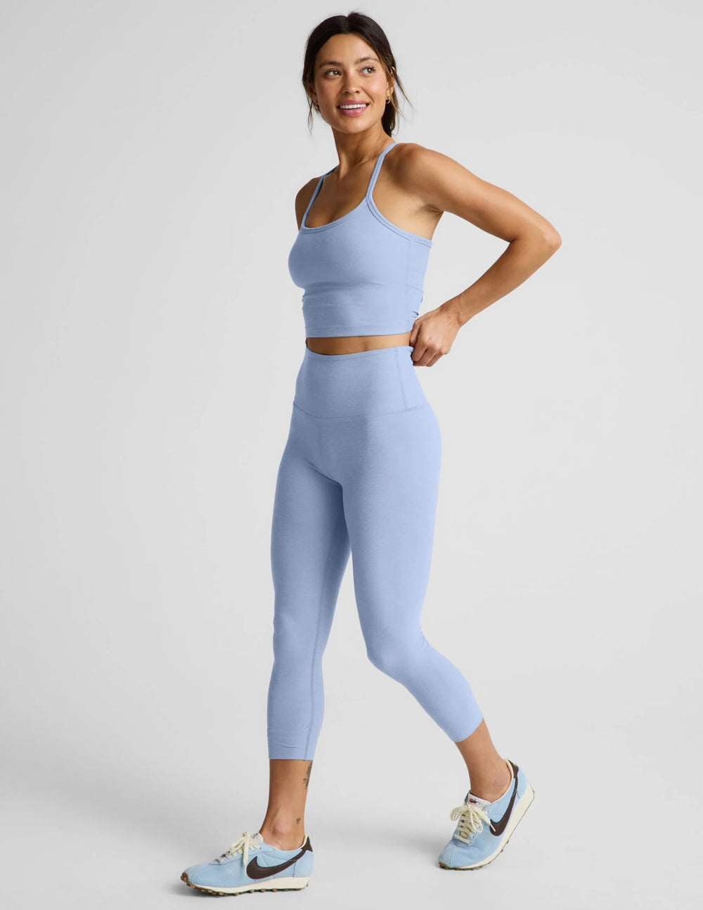 Spacedye™ Slim Racerback Cropped Tank in Pastel Periwinkle - obligato